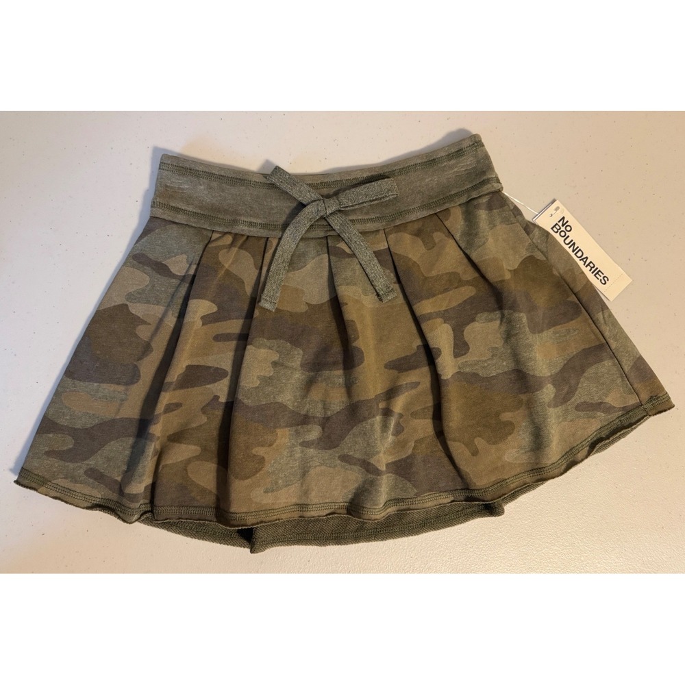 No Boundaries Skort Women XXS 00 Green Camo Pleated Mini Skirt Y2K NEW